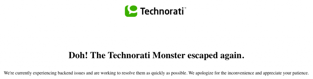 Technorati crash (haz click para ver en grande)